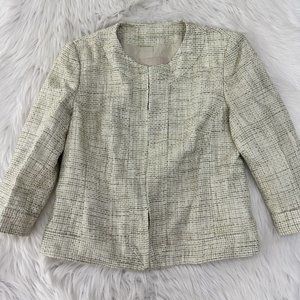 Banana Republic Womens NWT beige tweed blazer size 6 petite lined
